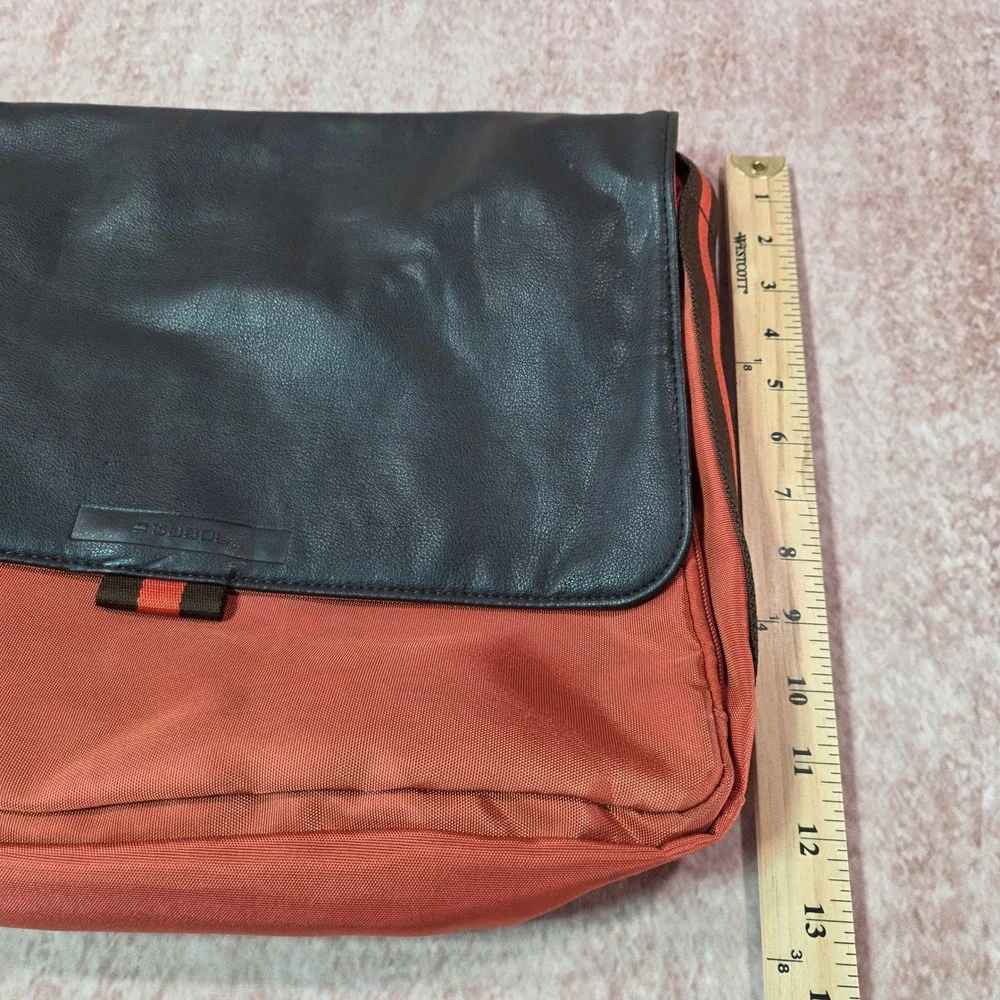 Gabol Spain Messenger Bag Leather Flap Orange Dark Brown Crossbody Adjustable